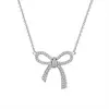 Korean Jewelry Knot Bow 925 Silver Necklace For Girl