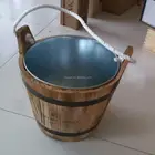 Mini Branded Galvanized Ice Bucket Wholesale Wood Ice Barrel