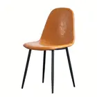 High Quality Living Room Modern Leisure Style Chrome Gloss Pu Living Room Metal Leg pu/Leather Dining Chair