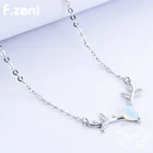 Fashion simple 925 silver antler necklace with crystal stone pendant deer horn pendant necklace