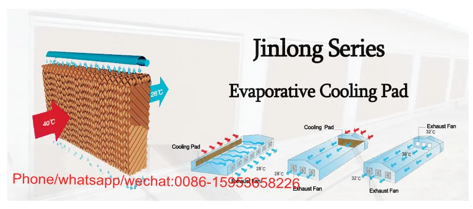 poultry evaporative cooling pad for evaporative cooling system