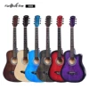 Musical instruments Wholesaler price OEM colorful 38inch acpustic guitar set made of China guitar factory