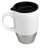 15oz Ceramic Travel Mug with Stainless Steel Base for gift
