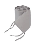 100% Cotton grey color baby bedding breathable crib bumper pad