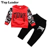 Top Leader Children Autumn New Children Sports Suit Infant Boys Spring and Autumn Letters Two-piece Baby Casual Clothes
