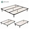 Full Size Strong Support Painted Steel Metal Bed Frame With Poplar Slats