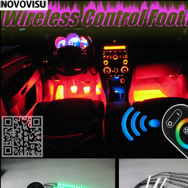 NOVOVISU For Volvo S70 Wireless Control Color Neon Glow Interior Under Dash Footwell Decorative Atmosphere Seat Accent Light 01