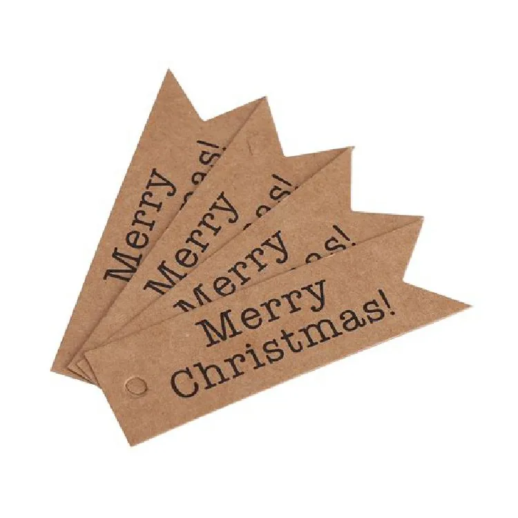 design kraft hang christmas gift paper tag with jute string
