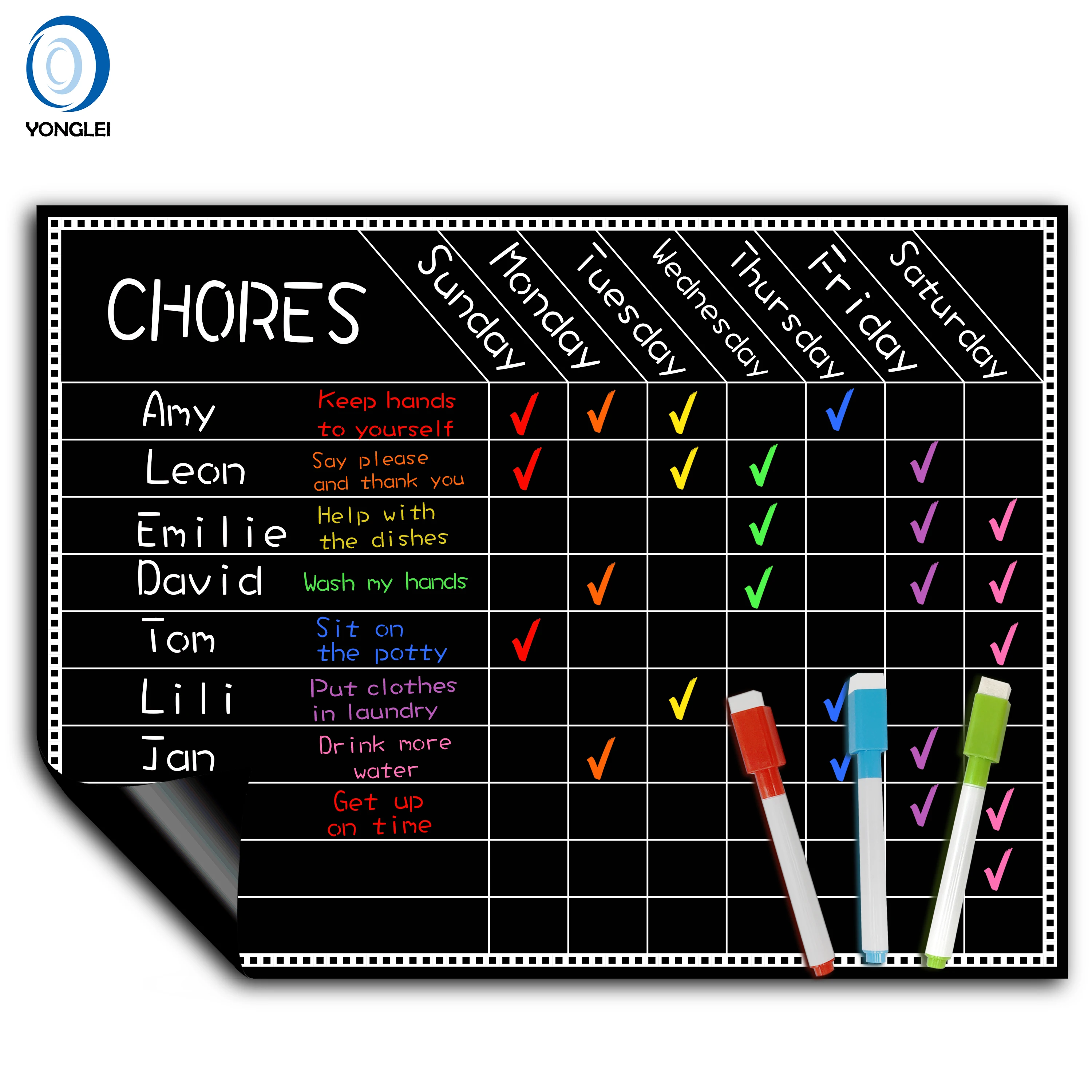 Magnetic Chalkboard Chore Chart