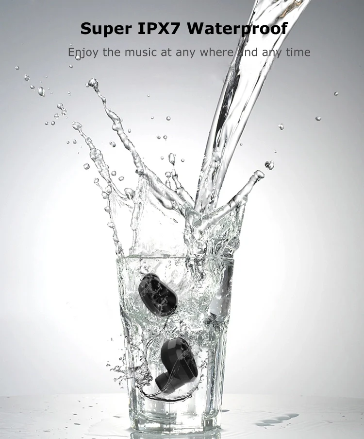 TWS bluetooth 5.0 IP67 waterproof wireless earbuds in-ear earphone - ANKUX.COM