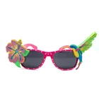 New products quality YIWU factory selling plastic green frame flower and bird party decoration sun glasses