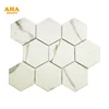 Foshan Carrara White Matt bathroom mosaic tile 6mm Hexagon porcelain tiles