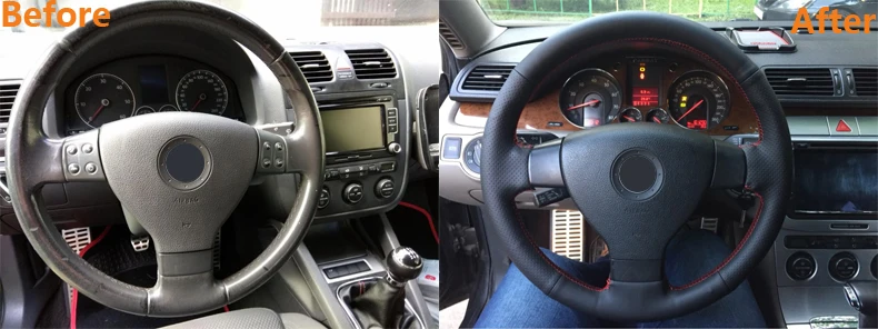 MEWANT-Black-Artificial-Leather-Car-Steering-Wheel-Cover-for-Volkswagen-Golf-5-Mk5-VW-Passat-B6-5