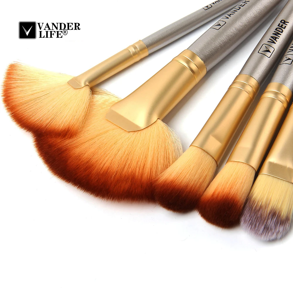 VANDER LIFE 24Pcs Makeup Brush Sets Professional Cosmetics Brushes Set Kit + Pouch Bag Champagne Make Up Tools Pincel Maquiagem (2)