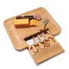 Hot Sales Cutlery Knife Set With Slide-Out Drawer Bamboo Cheese Serving Tray Board Set
