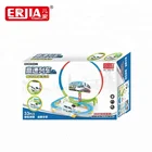 Kids b/o self assembly electric high speed slot toy train set with 33 pcs