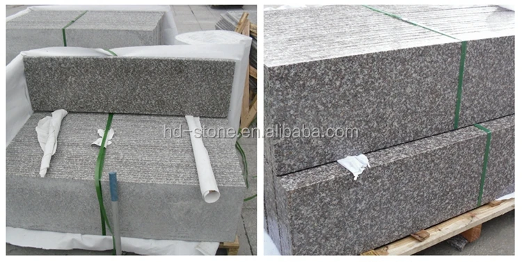 Cheap G664 Granite Stairs Steps and Riser, Red Granite Step Tread and Staircase