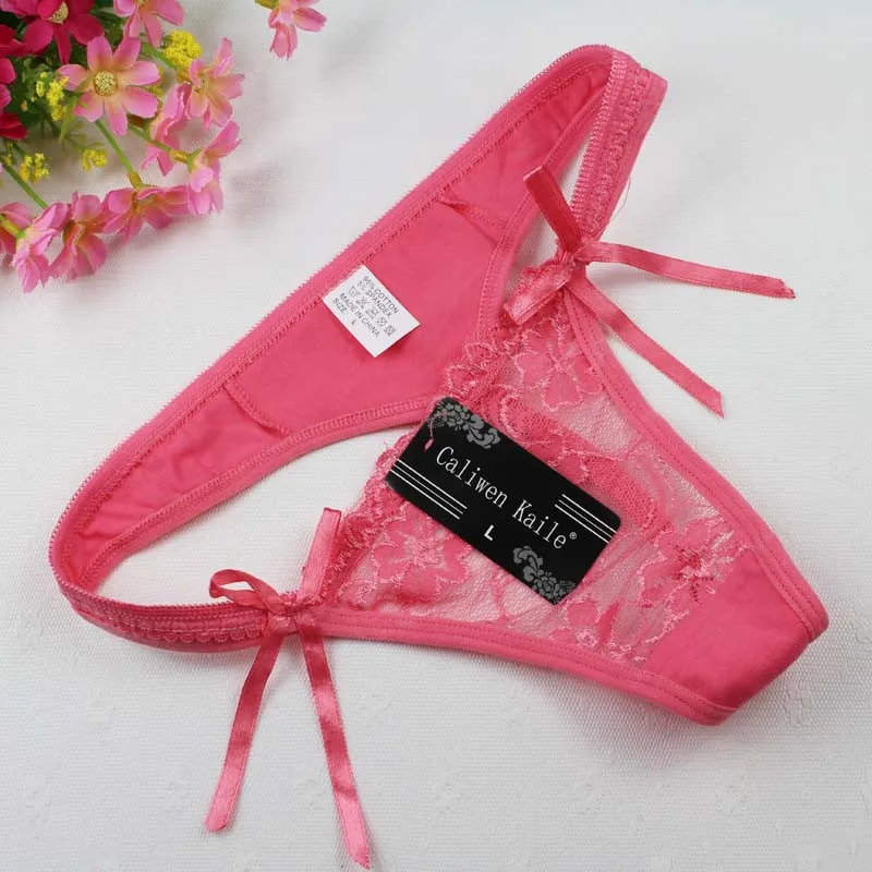 Stock Newest lady bowknot Sey G String underwear Women Lace Transprent Low Waist seamless panties see through Thongs Underwear B