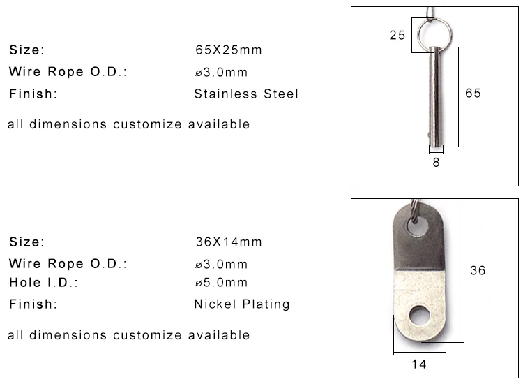 push button quick release pin lanyard with stainless ring quick release ball lock pin&fastener cable assembly