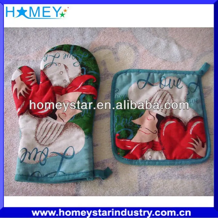 100 cotton oven mitt and pot holder