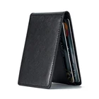 Super Slim OEM Genuine Leather RFID Blocking Mini Bifold Wallet For Men