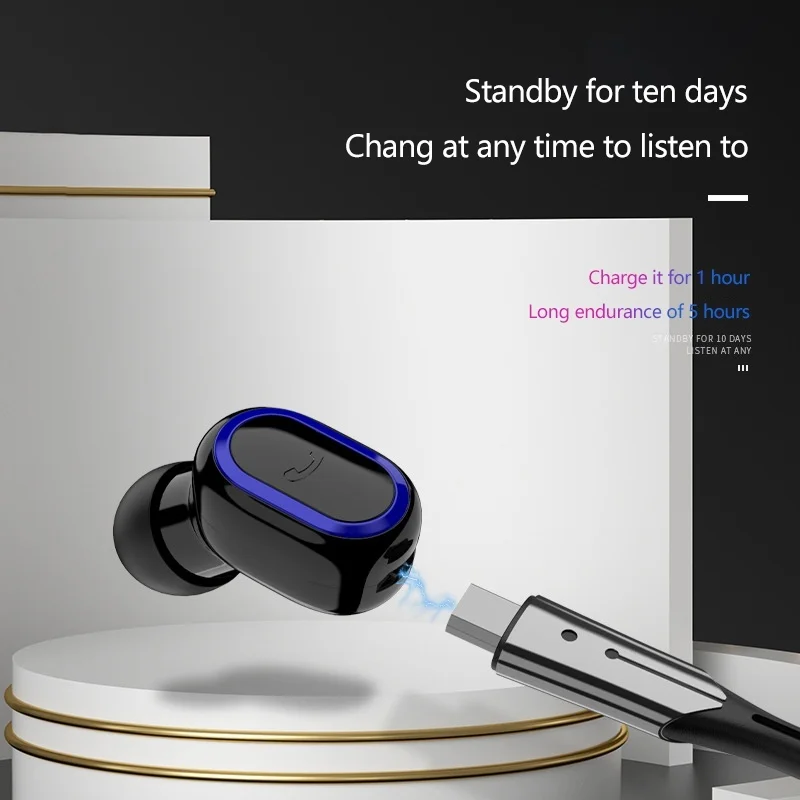 BT 5.0 Wireless Earphone HiFi 5D Stereo Mini Earbuds with Mic Sport Earphone In Ear - ANKUX.COM