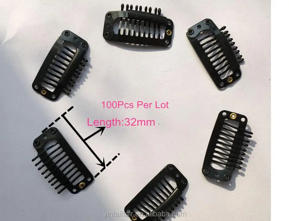 1000ピースヘアピン32ミリメートル毛延長クリップ黒色ヘアエクステンションi形状かつらクリップツール問屋・仕入れ・卸・卸売り