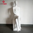 BYT Customized Fashion store window display Egg head no wig flexible sitting female mannequins