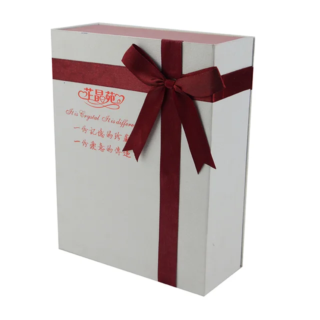 gift box packaging folding paper platform gift box with ribbon