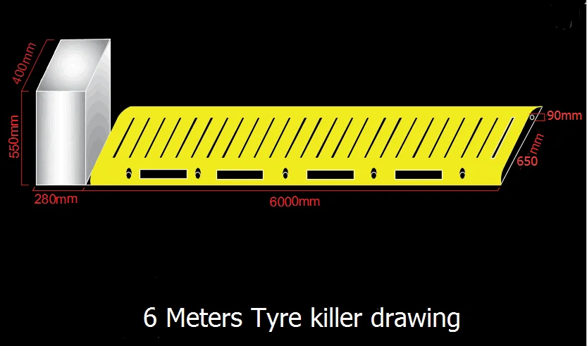 Road Safety Control Yellow Steel Tire Killer