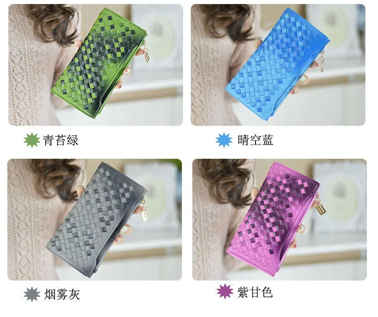 gradient woven wallets for women