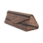 FP-C5 Foldable Leather Triangular Fashion Bamboo Glasses Sunglasses Case