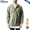 Men's Cross Colour Military Green Buttondown Long Sleeve Shirts