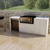 Waterproof aluminium alloy frame quartz stone outdoor kitchen cabinet design