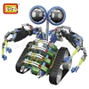 Children's toy super market toy LOZ electric toy children's educational blocks Eyes walking robot blocks