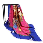 100*100cm twill printed large square scarf ladies silk scarf shawl