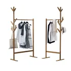 Wood stand clothes hat rack home coat rack with hanging