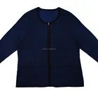 PLUS OVER SIZE WOMEN'S KNITTED SWEATER ZIP CARDIGAN IN JACQUARD