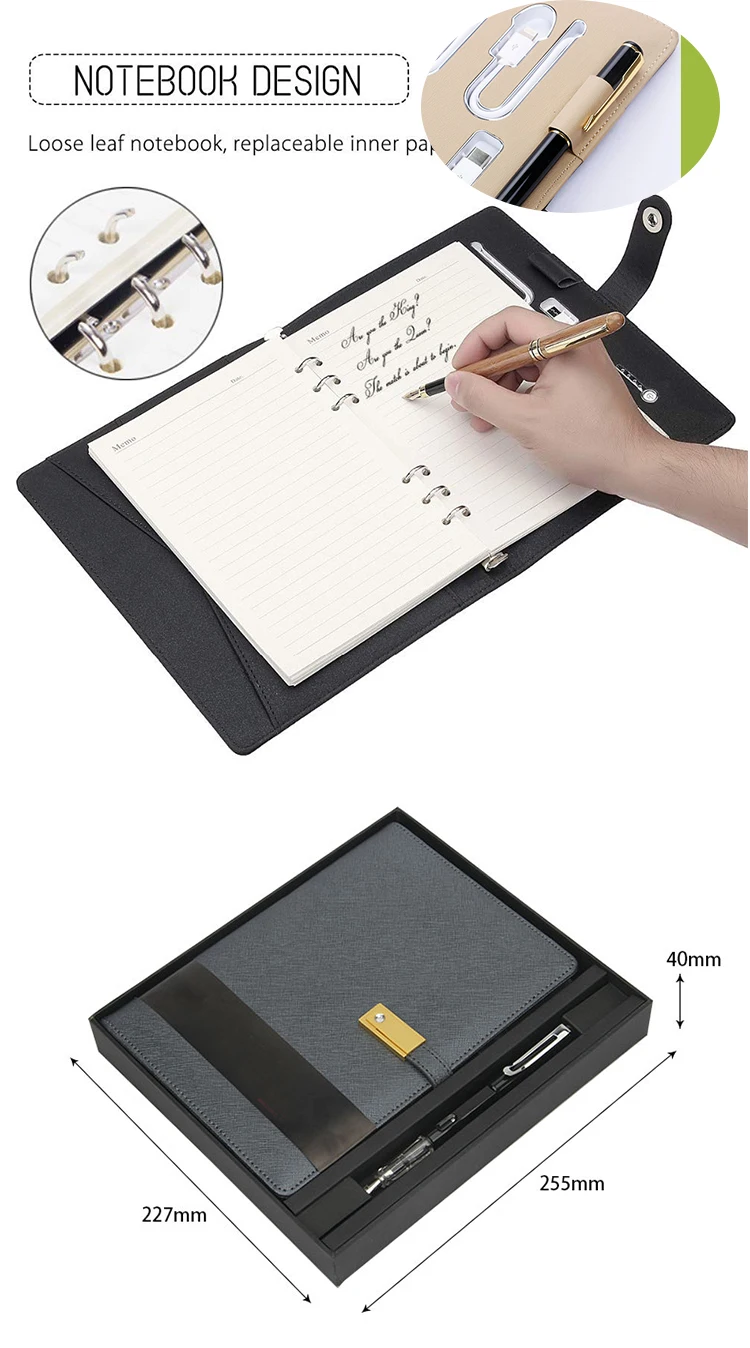 a5 pu leather planner diary note book notebook for business gift