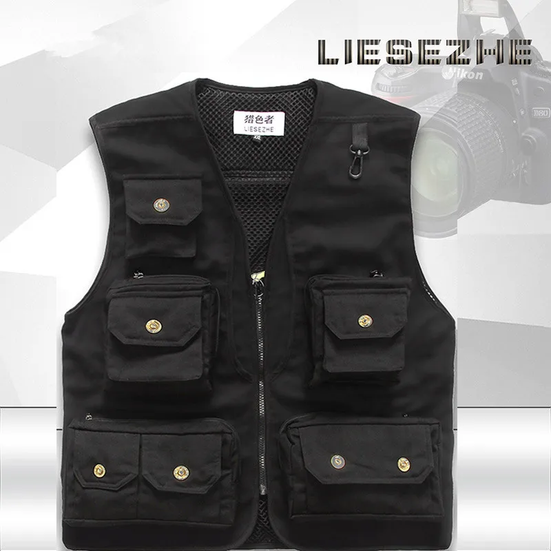 2015 New Spring and Autumn and Winter Men's Casual Sports Vests for Photograher Male Denim Sleeveless Jacket for Hunting Vests