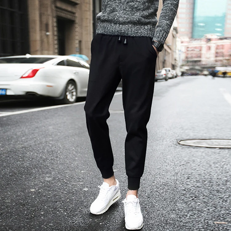 black fitted sweatpants