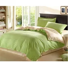 patchwork bicolourable binding quilt microfiber silk cotton quilt set with pillow cover case