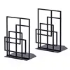 Geometric metal book ends for shelves
