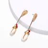 Fashion Women Jewelry Gold Plated Drop Natural Coral Sea Cowrie Shell Earring