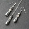 Grey Pearl Jewelry set Grey Pearl Necklace and Earrings set Bridesmaid gift