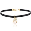 44447 xuping pearl wholesale fashion leather women choker necklace jewelry, pearl necklace, pearl jewelry