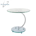 modern design round tempered glass top coffee table