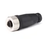 screw connected M12 4pin female waterproof IP67 plastic assembly connector