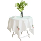 Wedding decoration hot selling table cover strawberry decorative round embroidery tablecloth