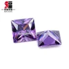 hight qualified direct factory machine cut synthetic diamond square amethyst cz for silver ring